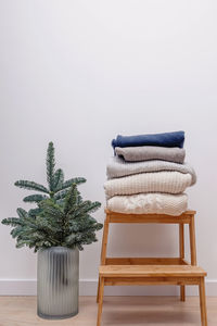 Empty chairs against white background