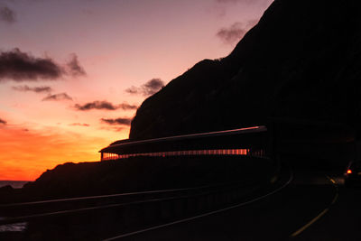 View of road at sunset