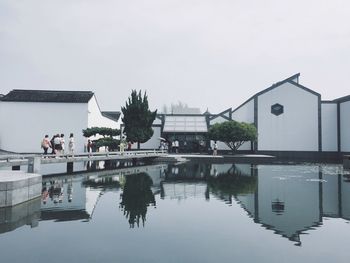 Reflection of buildings in water