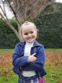 Portrait of cute boy smiling
