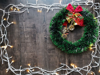 Close-up of christmas decoration hanging on tree