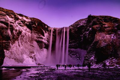 Scenic view of waterfall against clear wasserfall 