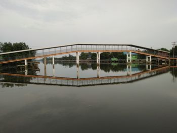 Bridge reflecting on river