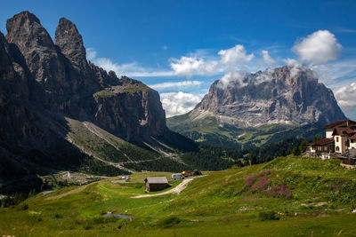 Scenic view of mountains against sky