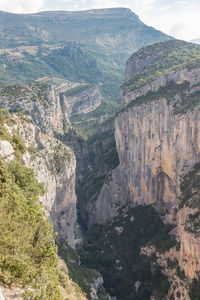 High angle view of rocky mountains