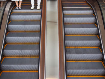 Low angle view of escalator