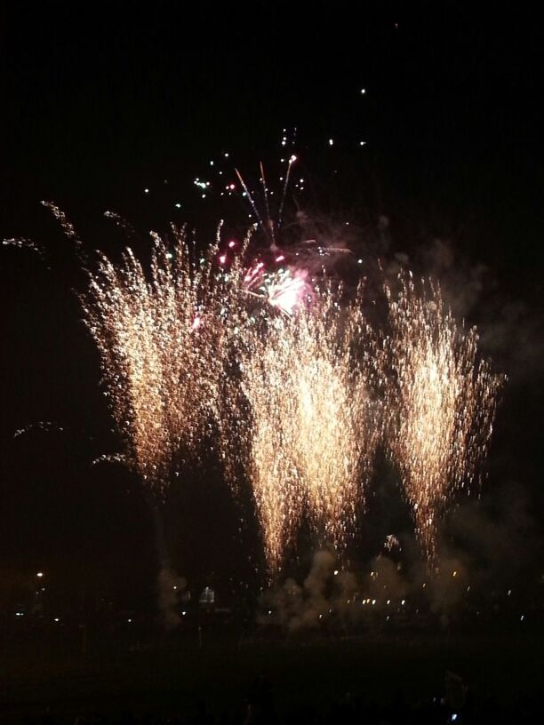 LOW ANGLE VIEW OF FIREWORKS EXPLODING