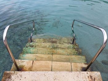 High angle view of swimming pool