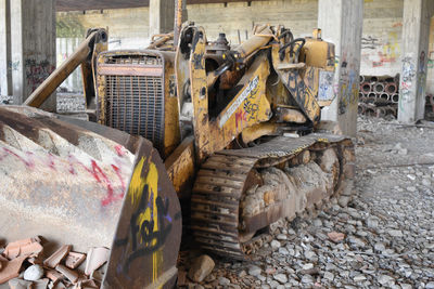 Interior of abandoned construction site