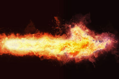 Abstract image of fire against black background