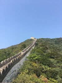 Panoramic view of landscape against clear blue sky