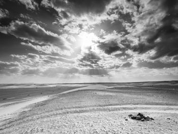 Scenic view of beach against sky