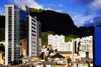 Buildings in city against sky