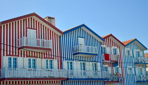 Low angle view of building against blue sky