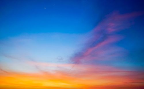 Low angle view of sky at sunset