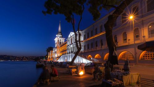 View of illuminated city at night