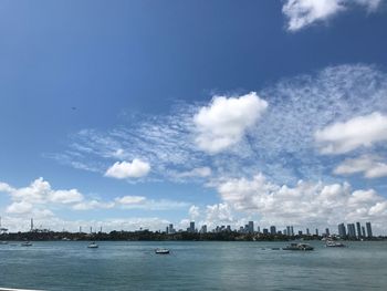 Scenic view of sea and buildings against sky