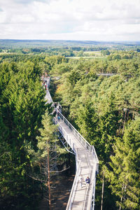 High angle view of bridge against sky