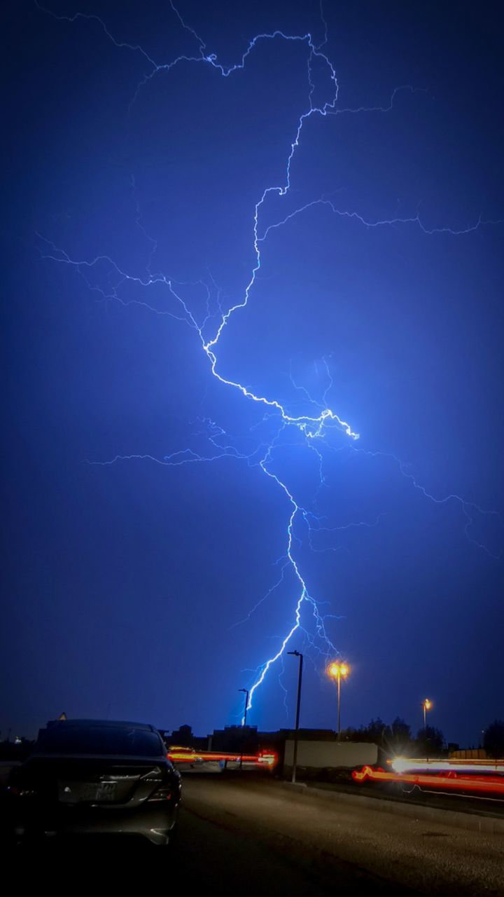 LIGHTNING IN SKY OVER CITY