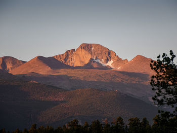 Scenic view of mountains against clear sky