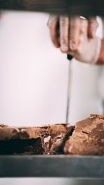 Close-up of man with ice cream