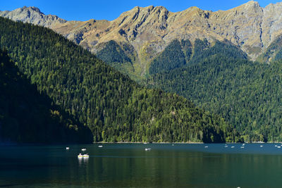 Scenic view of lake against mountains