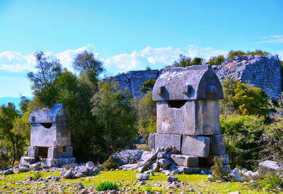 View of cemetery against sky