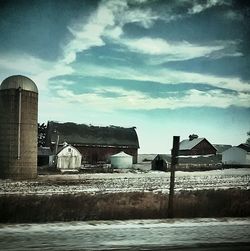 Built structures against the sky