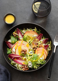 High angle view of food in bowl