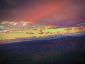 Scenic view of landscape against cloudy sky