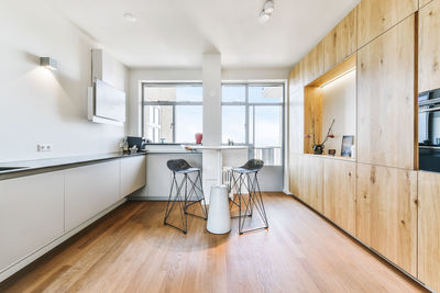 Empty chairs and table at home