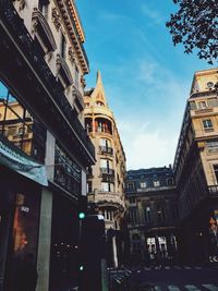 Low angle view of buildings in city