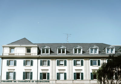 Low angle view of building against clear sky