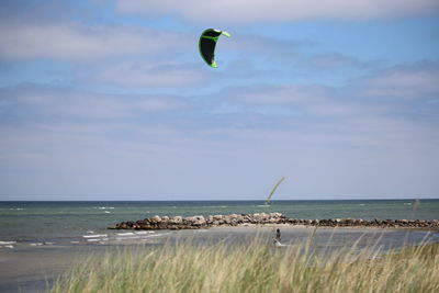 Sea against sky