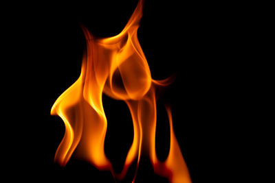 Close-up of fire against black background