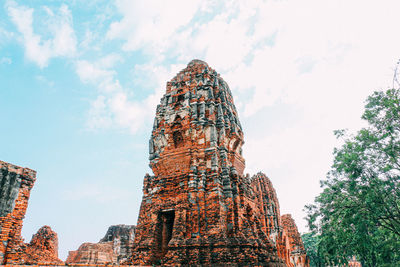 Low angle view of traditional building against sky