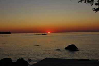 Scenic view of sea during sunset