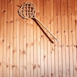 High angle view of electric lamp on wall