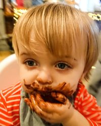 Close-up portrait of cute boy