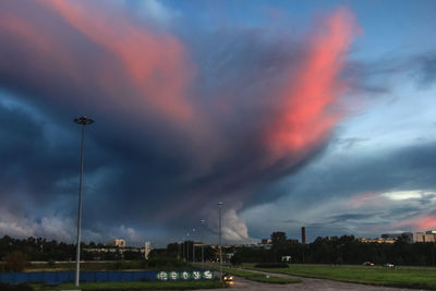 Dramatic sky over road