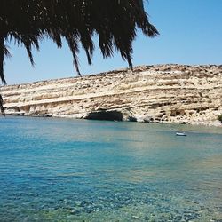 View of calm sea against clear sky