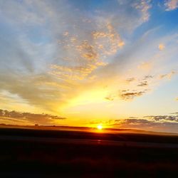 Scenic view of landscape against sky during sunset