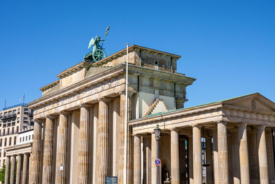 The backside of the brandenburg gate in berlin, germany