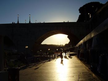 View of bridge at sunset