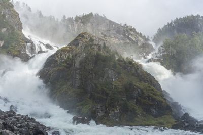Scenic view of waterfall
