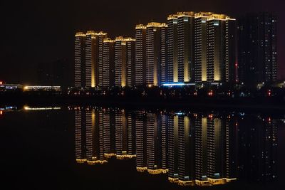 Illuminated city at night