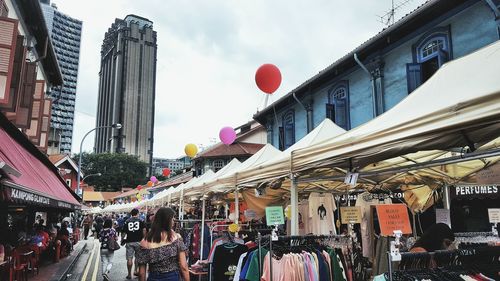 Low angle view of buildings in city