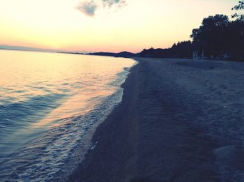 Scenic view of sea at sunset