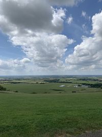 Scenic view of field against sky