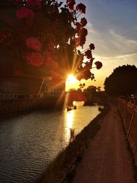 Close-up of sea against sky during sunset